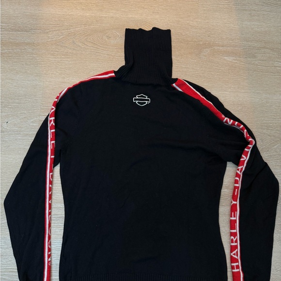 Harley-Davidson Tops - Harley Davidson Black & Red Y2K Turtle Neck Pullover Sweater. Women's - Size L